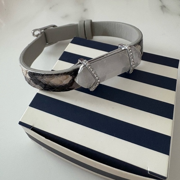 NWT Keep Collective leather embossed snakeskin bracelet with large stone - Picture 1 of 11